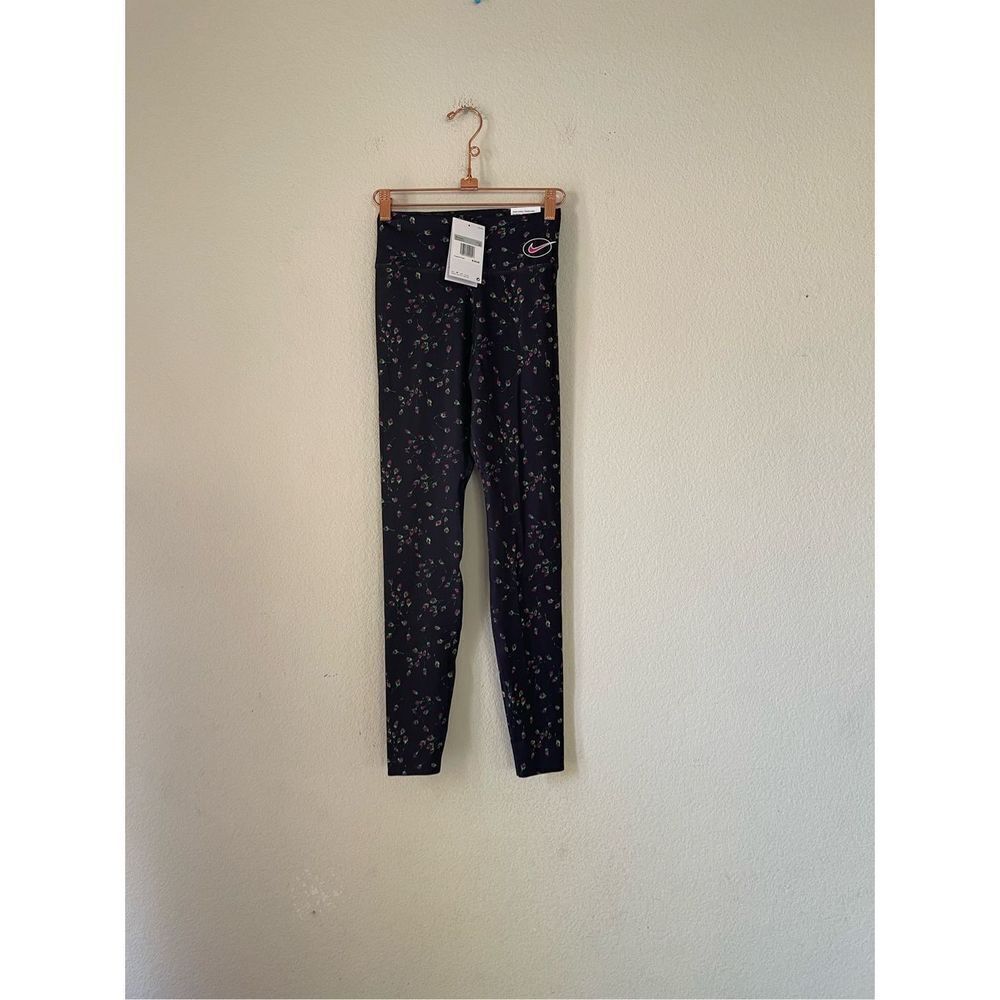 NWT nike one luxe rose floral print mid rise full length leggings size xs